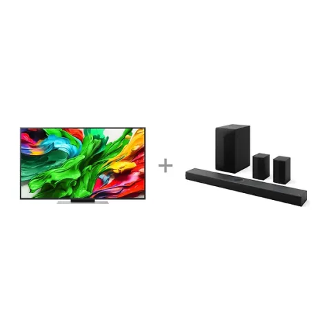 LG 55" QNED 87 4K Mini-LED TV (2025) + LG S70TR 5.1.1 Soundbar Dolby Atmos -tuotepaketti