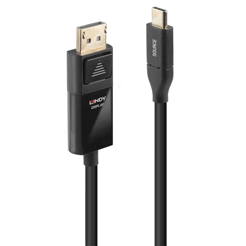 Lindy 43301 Videokabel-Adapter 1 m USB Typ-C DisplayPort Schwarz