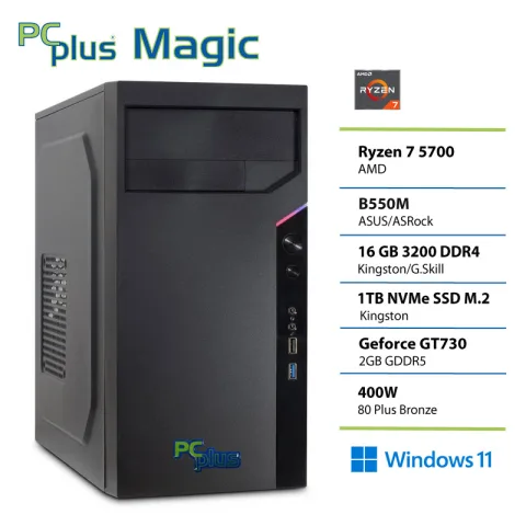 PCPLUS Magic, Ryzen 7 5700 16GB 1TB SSD GT730 Win11Home, namizni računalnik