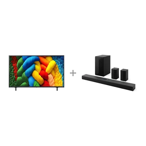 LG 55" NANO 80 – 4K TV (2025) + LG S70TR 5.1.1 Soundbar Dolby Atmos -tuotepaketti