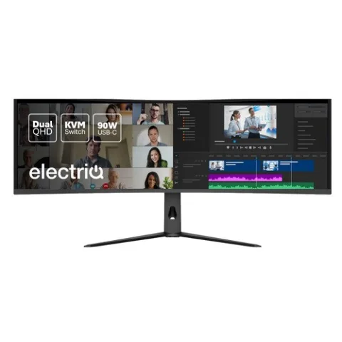 Refurbished electriQ 49'' VA Dual QHD 240Hz HDR400 UltraWide Curved USB-C Gaming Monitor