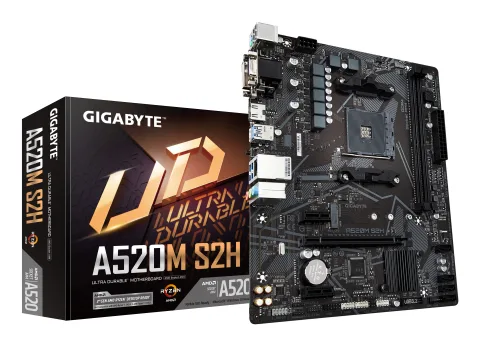 GIGABYTE A520M S2H Motherboard - Supports AMD Ryzen 5000 Series AM4 CPUs