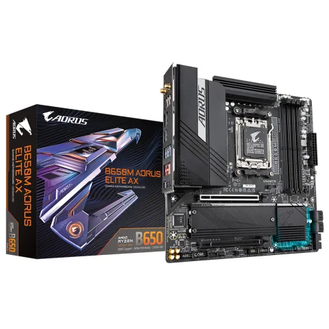 GIGABYTE B650M AORUS ELITE AX Motherboard - AMD Ryzen 9000 Series CPUs