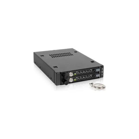 Icy Dock MB492SKL-B 2x 6,3cm SATA/SAS HDD SSD in 1x 3,5" fém