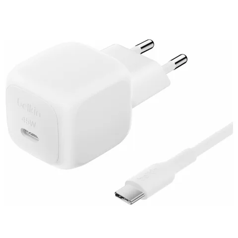 Belkin BoostCharge Chargeur Secteur USB-C 45 W avec Câble USB-C - Blanc