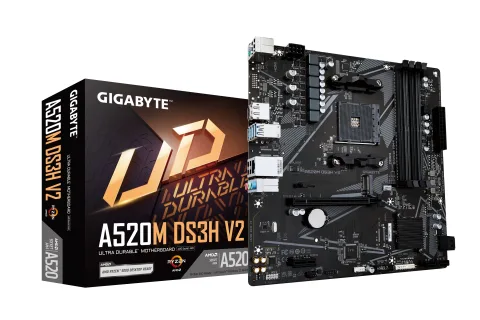 GIGABYTE A520M DS3H V2 Motherboard - Supports AMD Ryzen 5000 Series AM4