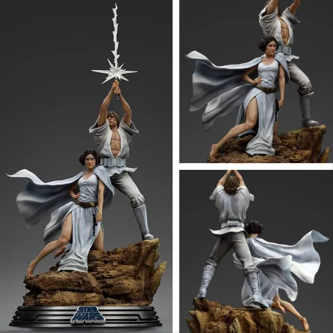 Star Wars Episode IV A New Hope Luke Skywalker und Prinzessin Leia Iron Studios Statue