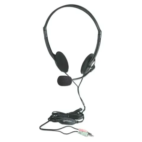 Hot Pick ! MANHATTAN 164429 On-Ear Jack Headphones, Black