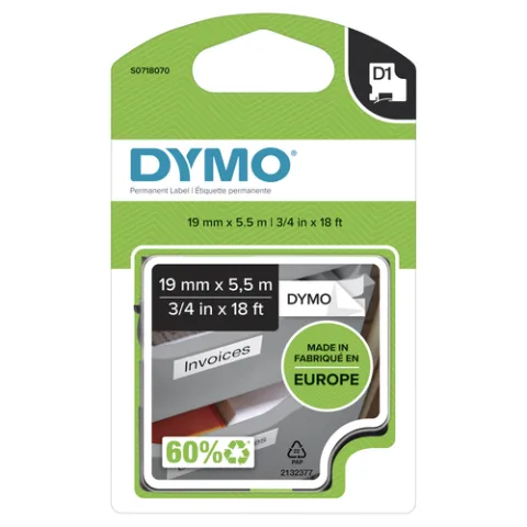 DYMO D1 High-Performance Permanent Polyester Labels | 19 mm x