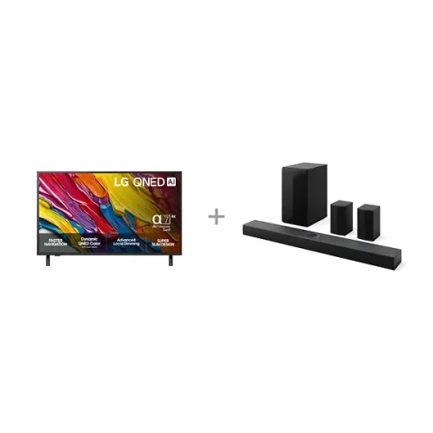 LG 65" QNED 84 – 4K TV (2025) + LG S70TR 5.1.1 Soundbar Dolby Atmos -tuotepaketti