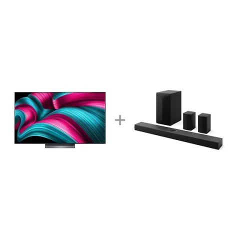 LG 65" OLED evo C5 – 4K TV + LG S70TR 5.1.1 Soundbar Dolby Atmos -tuotepaketti