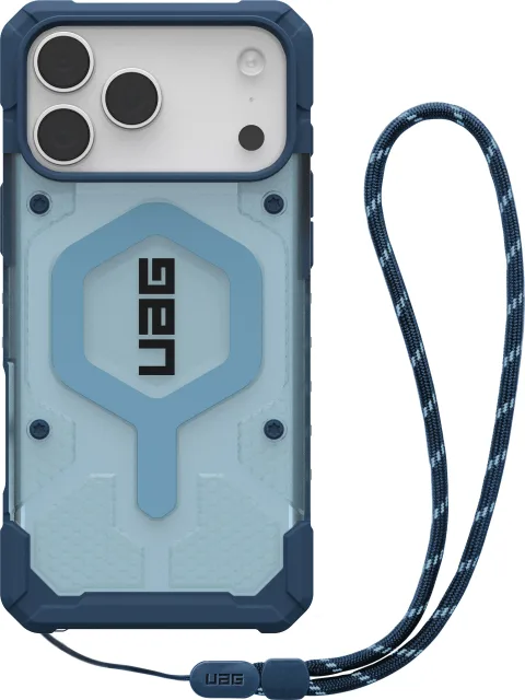 UAG Pathfinder Clear MS case iPhone 17 Pro Max Blues Lanyard