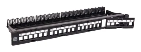 Techly Modular Patch Panel 24 Places UTP with Removable Modules 1 Unit Black