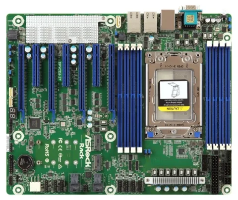 ASRock EPYCD8-2T/R32, 1xSKT SP3, AMD EPYC 7000, SoC, SATA, NVMe, 2xM.2, 2x10GbE, IPMI