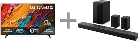 LG 55" QNED 7E – 4K TV (2025) + LG S70TR 5.1.1 Soundbar Dolby Atmos -tuotepaketti