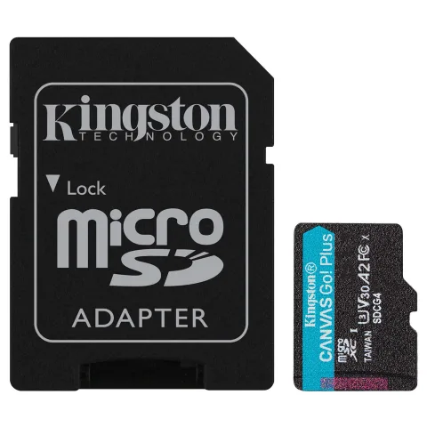 Kingston Technology 128GB microSDXC Canvas Go Plus Gen4 200MB/s A2 U3 V30 Card + Adapter