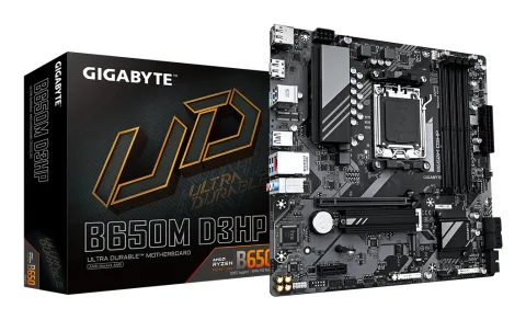 GIGABYTE B650M D3HP Motherboard - AMD Ryzen 9000 Series CPUs, 5+2+2