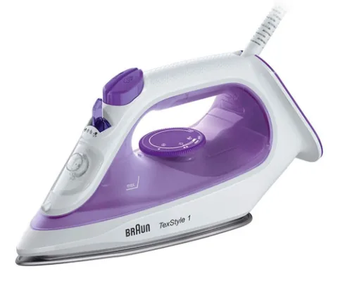 Braun TexStyle 1 SI 1080 Dry & Steam iron Ceramic soleplate 2000 W Black, Purple