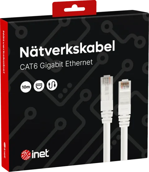 Inet Nätverkskabel Cat6 Vit 10 m