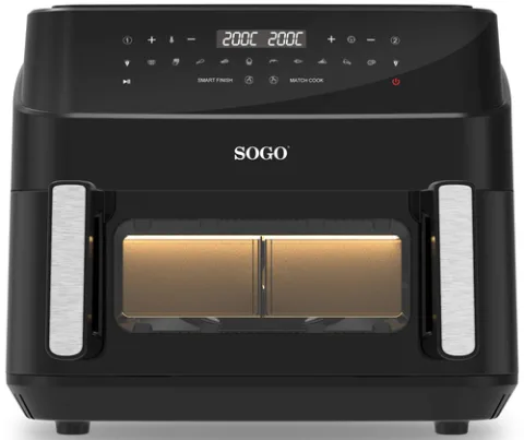 Sogo FRE-SS-10895 fryer Double 10.5 L Stand-alone 2600 W Hot air fryer Black