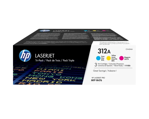 HP 312A Cyan Tri-Pack LaserJet Toner Cartridge