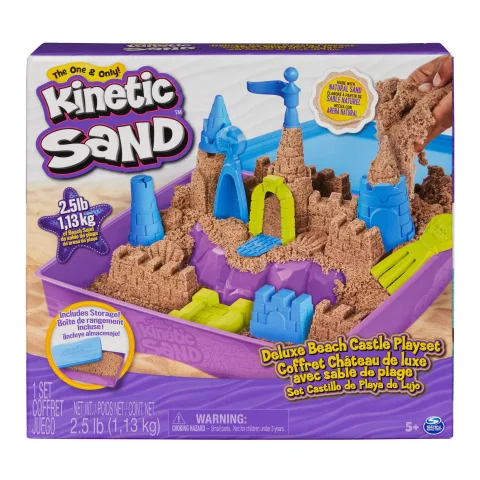 Spin Master Kinetic Sand, Deluxe Beach Castle Playset with 2.5lbs Play