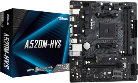 Asrock A520M-HVS AMD A520 Socket AM4 micro ATX