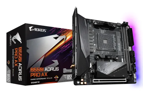 GIGABYTE B550I AORUS PRO AX Motherboard - AMD Ryzen 5000 CPUs, 8 Phases
