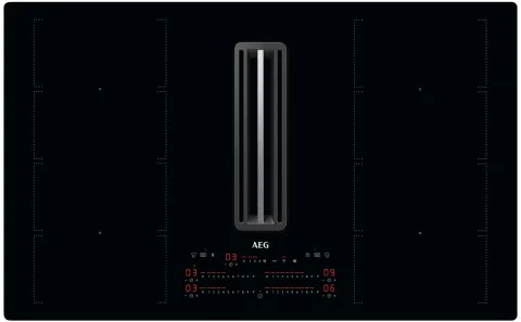 AEG CCE84779CB Black Built-in 83 cm Zone induction hob 4 zone(s) Built-in hood