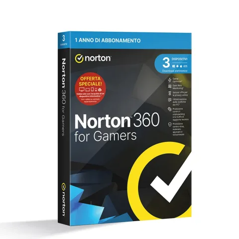 BREUNOR Norton 360 for Gamers | Antivirus per 3 Dispositivi | Licenza di
