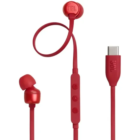 Slušalice JBL Tune 310C, žičane, mikrofon, in-ear, crvene, JBLT310CRED
