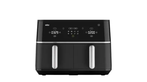 Braun TD 5030I BK Double 10 L Stand-alone 2400 W Hot air fryer Black, Silver