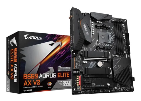 GIGABYTE B550 AORUS ELITE AX V2 Motherboard - AMD Ryzen 5000 CPUs, 12+2