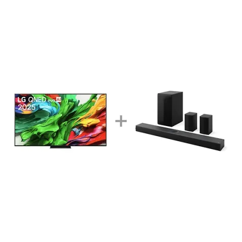 LG 75" QNED 86 4K Mini-LED TV (2025) + LG S70TR 5.1.1 Soundbar Dolby Atmos -tuotepaketti