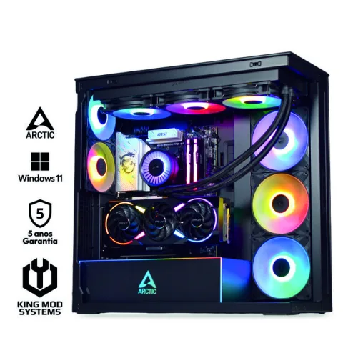 Computador King Mod Gamer-PC Arctic Ryzen 7 9800X3D 32GB DDR5 2TB RTX 5070 Ti WiFi W11