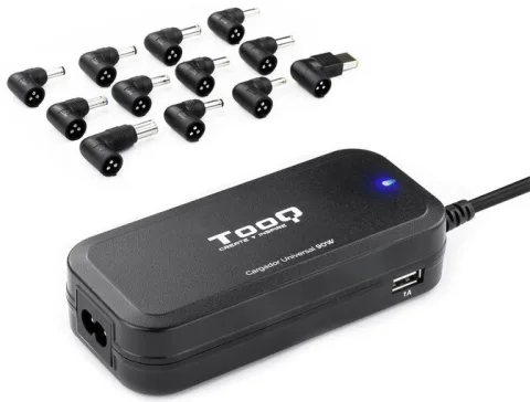 Carregador de Portátil Tooq 90W 2x USB 12 Conectores Preto