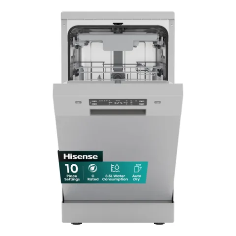 Hisense HS523C15XUK Slimline Freestanding Dishwasher - Stainless Steel