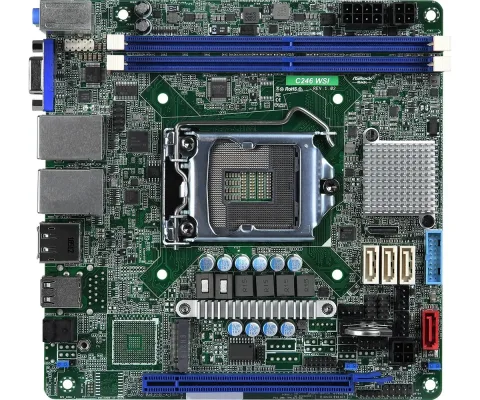 ASRock C246 WSI, 1xSKT LGA1151, Intel E-2000, C246, 2xDIMM