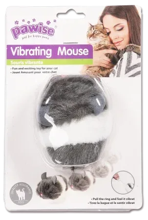 Jucarie pentru Pisici Pawise Shakin Mouse 8cm Alb/Gri