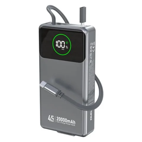 Powerbank 20000mAh Dudao K31 Pro USB C 45W, sivi