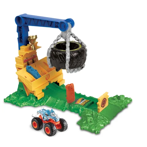 Hot Wheels Monster Trucks Rhinomite Chargin’ Challenge Playset