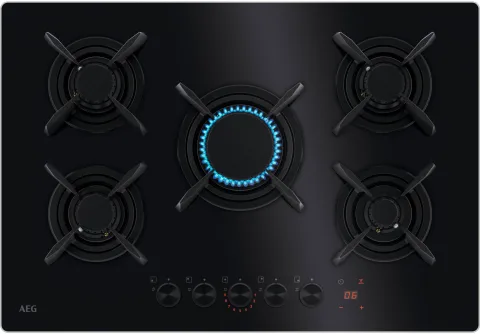 AEG HKB75453NB Black Built-in 75 cm Gas 5 zone(s)