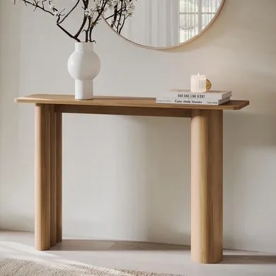 Oak Console Table with Fluted Legs - 120cm - Tate