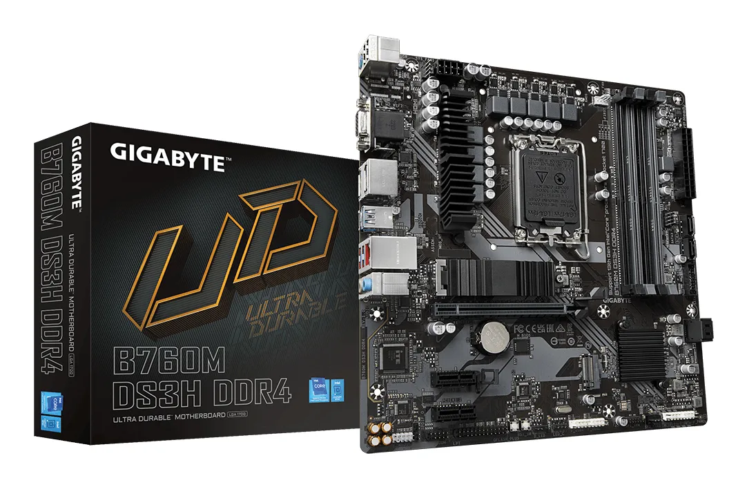 GIGABYTE B760M DS3H DDR4 Motherboard - Supports Intel Core 14th Gen CPUs
