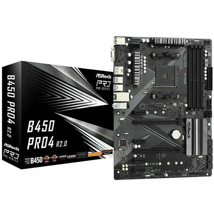 Matična ploča ASRock B450 Pro4 R2.0, AMD AM4, ATX