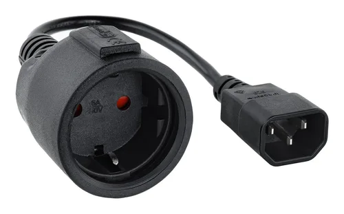 Adapter cable C14/M to CEE/F, 16A, 50 cm