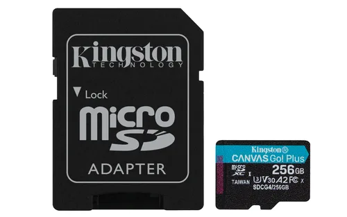 256GB microSDXC Canvas Go Plus Gen4 200MB/s A2 U3 V30 Card + Adapter