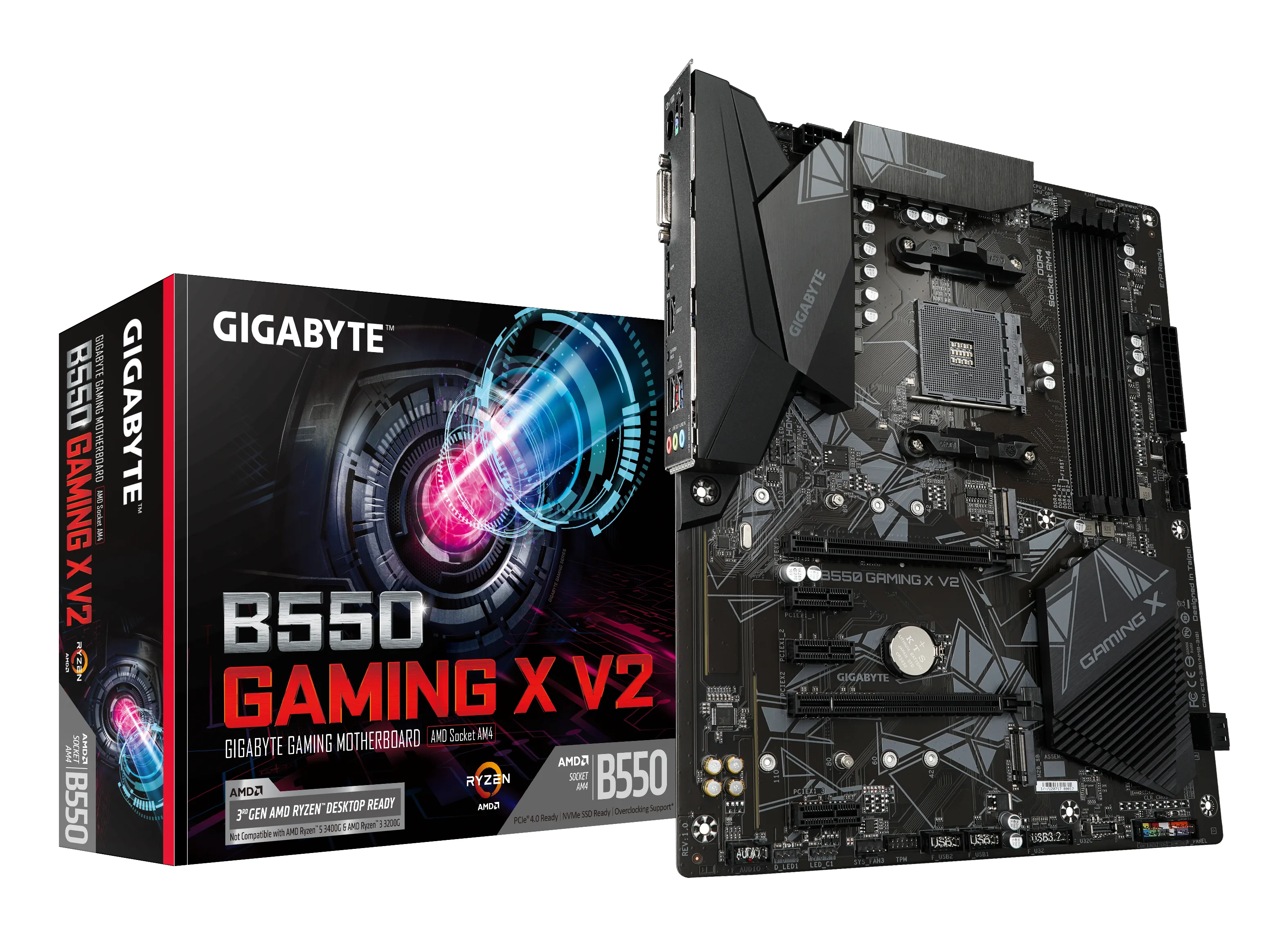 GIGABYTE B550 Gaming X V2 Motherboard - AMD Ryzen 5000 CPUs, 10+3 Phases