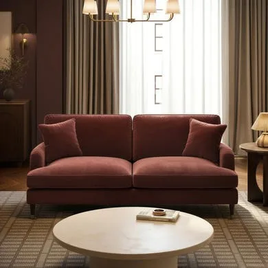 Merlot Red Chenille 3 Seater Sofa - Payton