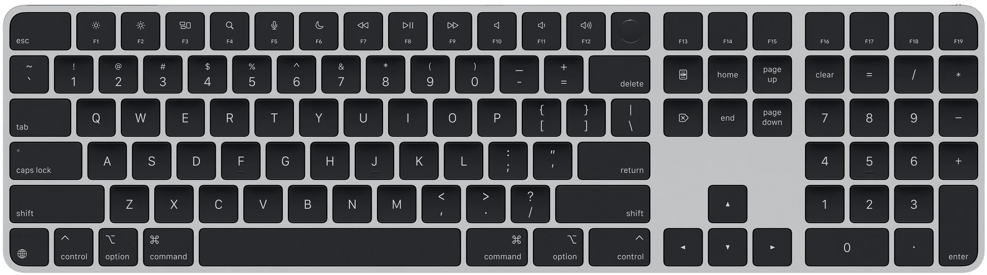 Apple Magic Keyboard s Touch ID a číselnou klávesnicí US černá